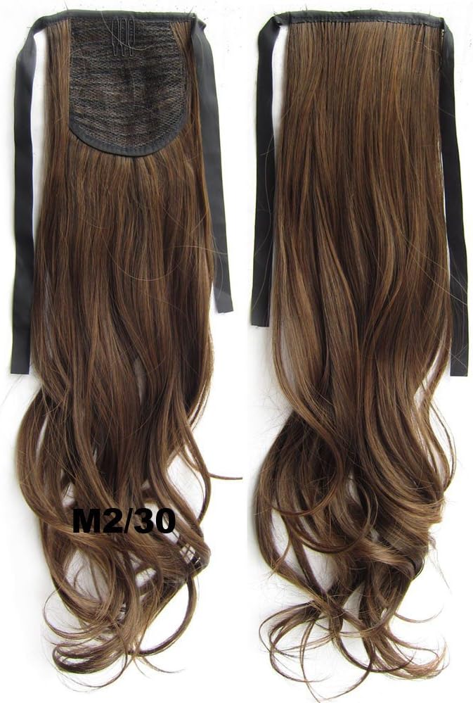 22inch 80g Clip In Pony Tail Hair Extension Wrap Around Ponytail Hair Extension Piece Light Brown color 2/30