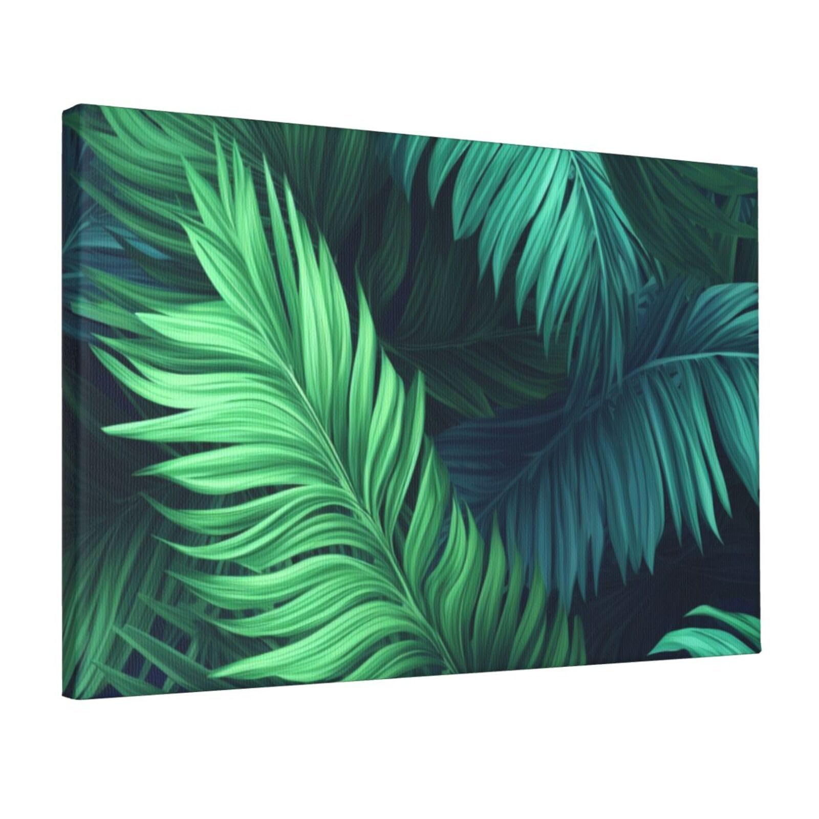DWVTSLH Tropical Palm Leaves Poster Paintings Canvas Wall Art Bedroom Prints Home Decor Hanging Picture Modern Home Artworks Aesthetic for Living Room Office Wall Decor 12x18in Unframed