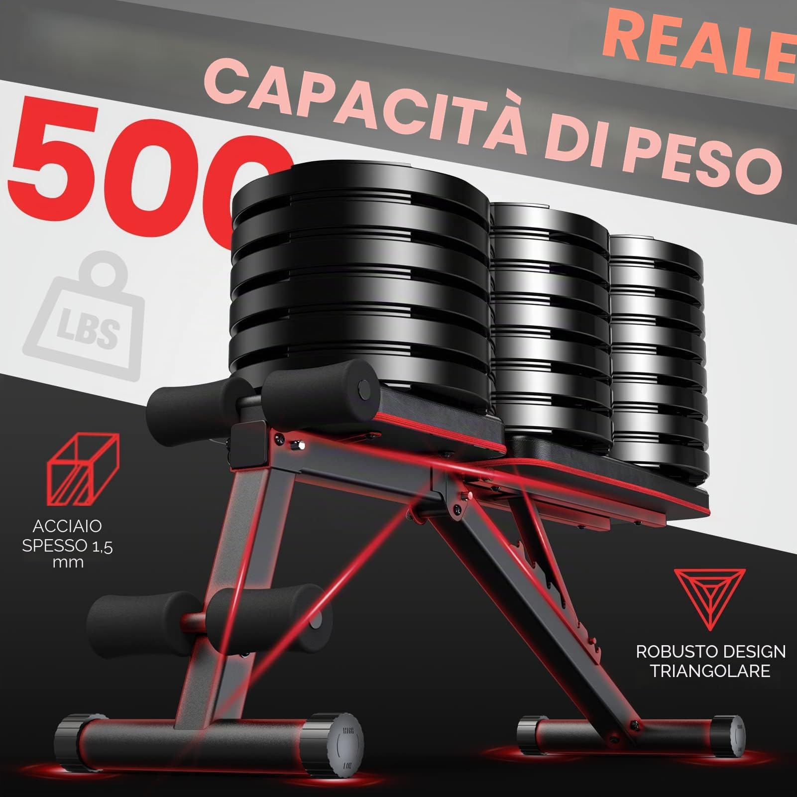 PASYOU Panca Palestra Multifunzione, 7 in 1 Panca Pesi Regolabile,Panca Addominali, Panca Piana Pieghevole Fitness Adatto per Casa e Palestra, 230Kg Capacità di Peso PA300
