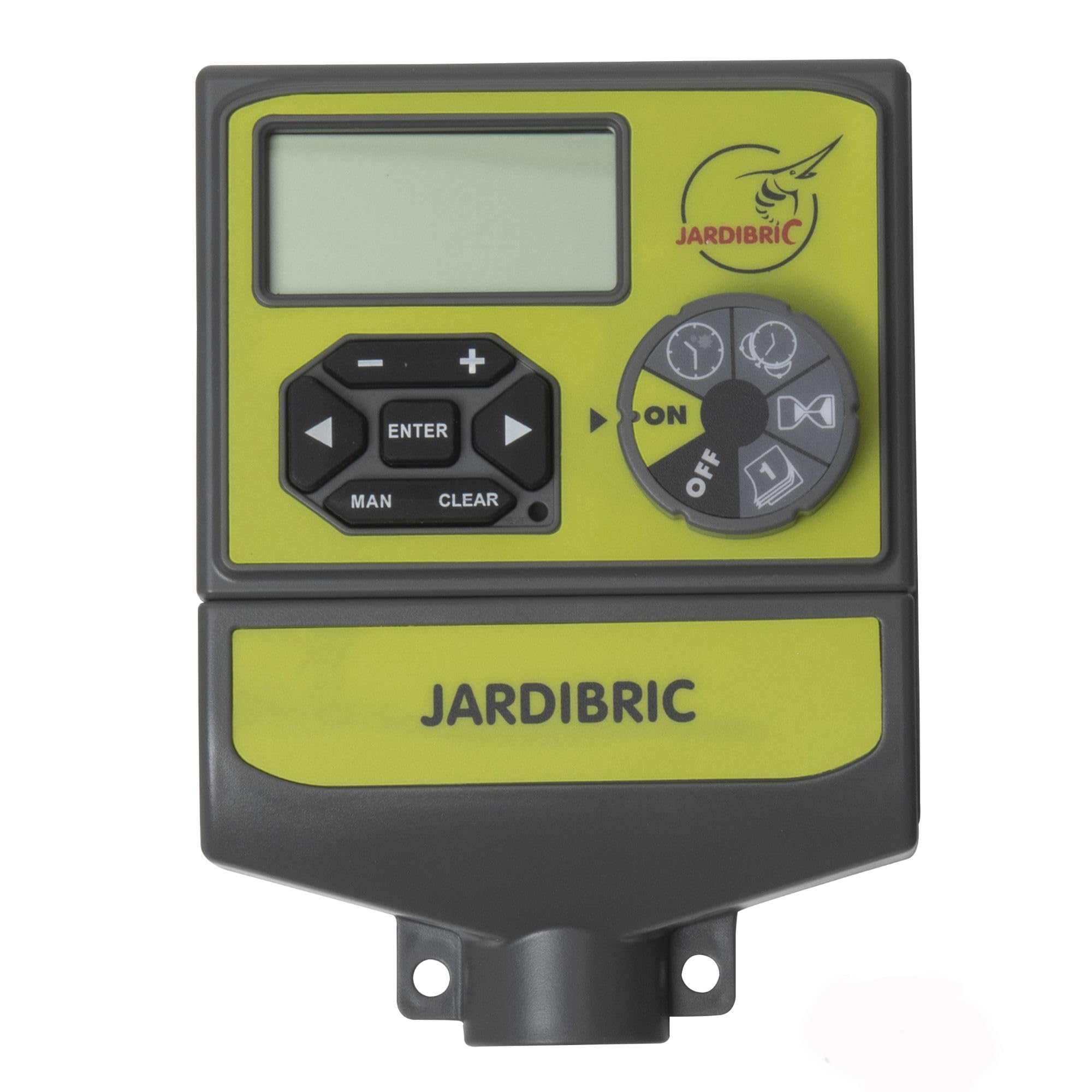 Jardibric - Programmateur Arrosage 24V 4 Voies - 2 Programmes Multi-Zones Détecteur Pluie Compatible