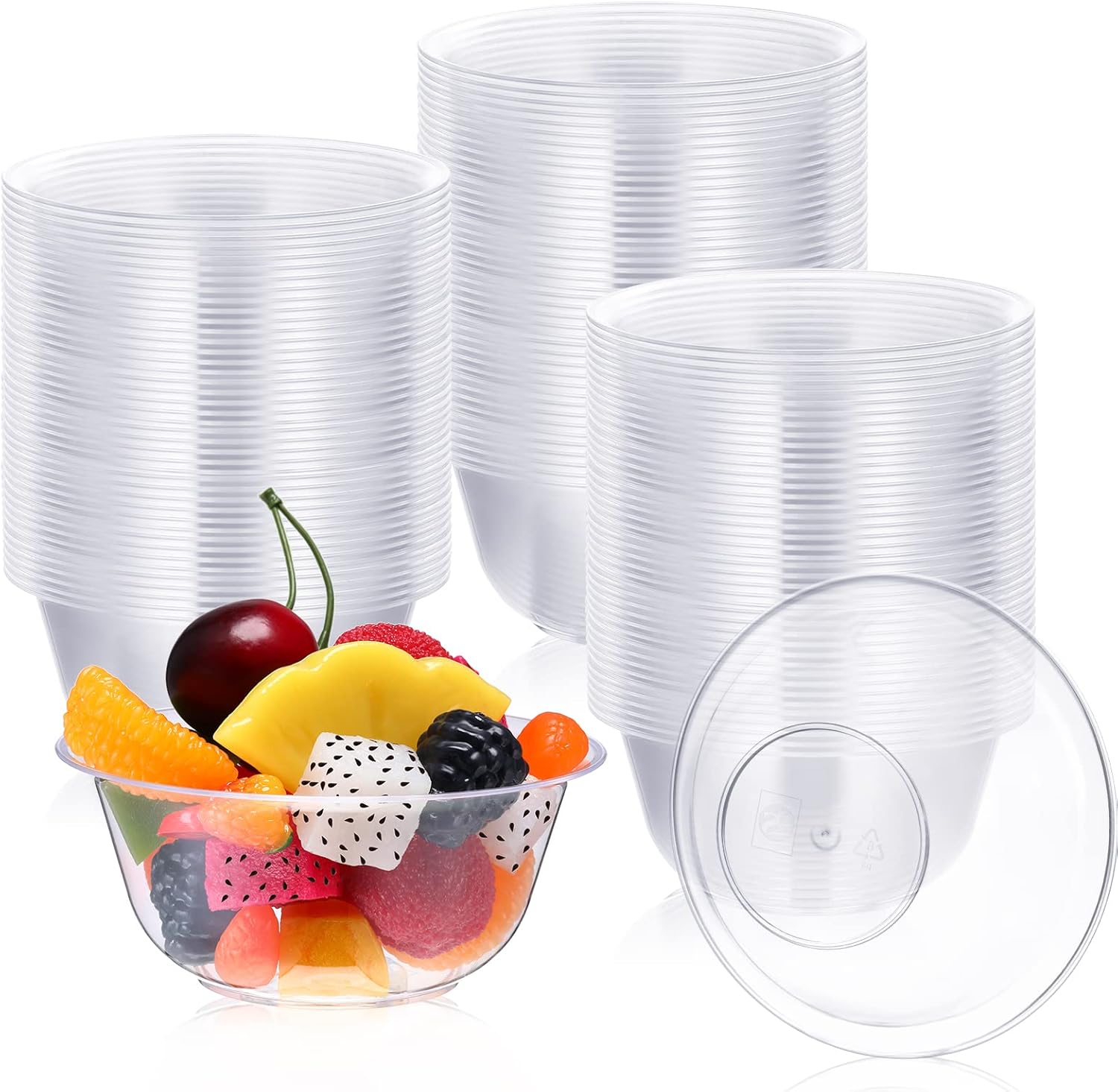 250 Pieces 9 oz Clear Dessert Bowls Hard Plastic Soup Bowls