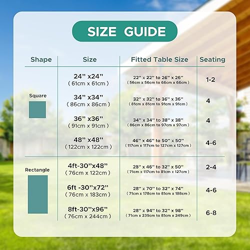 Miniatura 7 de LUSHVIDA Mantel de vinilo para tarjetas con reverso de franela de 24 x 24 pulgadas, mantel de plástico impermeable para mesa plegable cuadrada