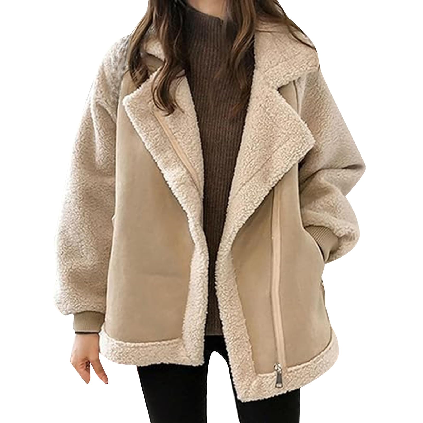 Chaqueta Mujer Invierno Abrigos de invierno mujer 2024 Chaqueta polar informal corta cálida lana bolsillos