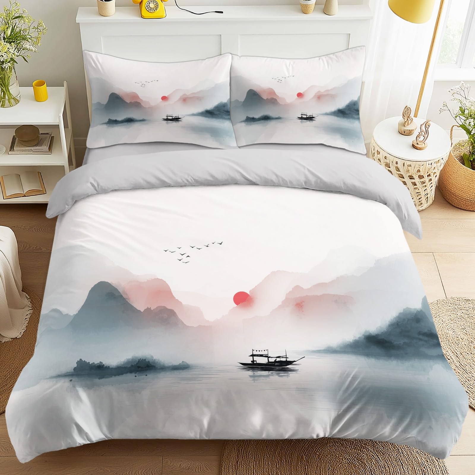 Housse de Couette 240 x 220 pour une Chambre Atmosphère Brume Château