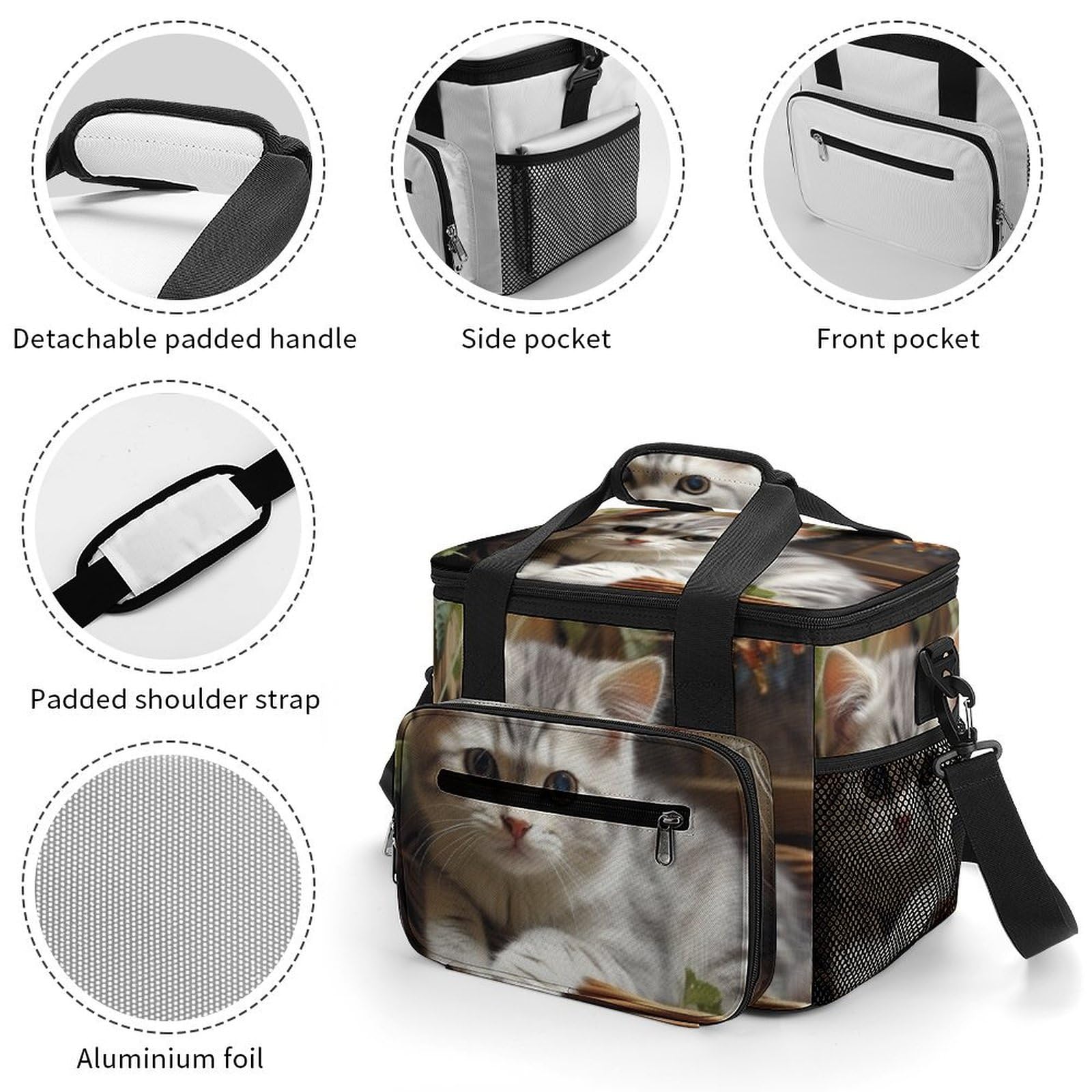 Sac à glace de camping en tissu Oxford de grande capacité, isolation portable et sac de rangement au froid, profitez d'un moment de camping frais