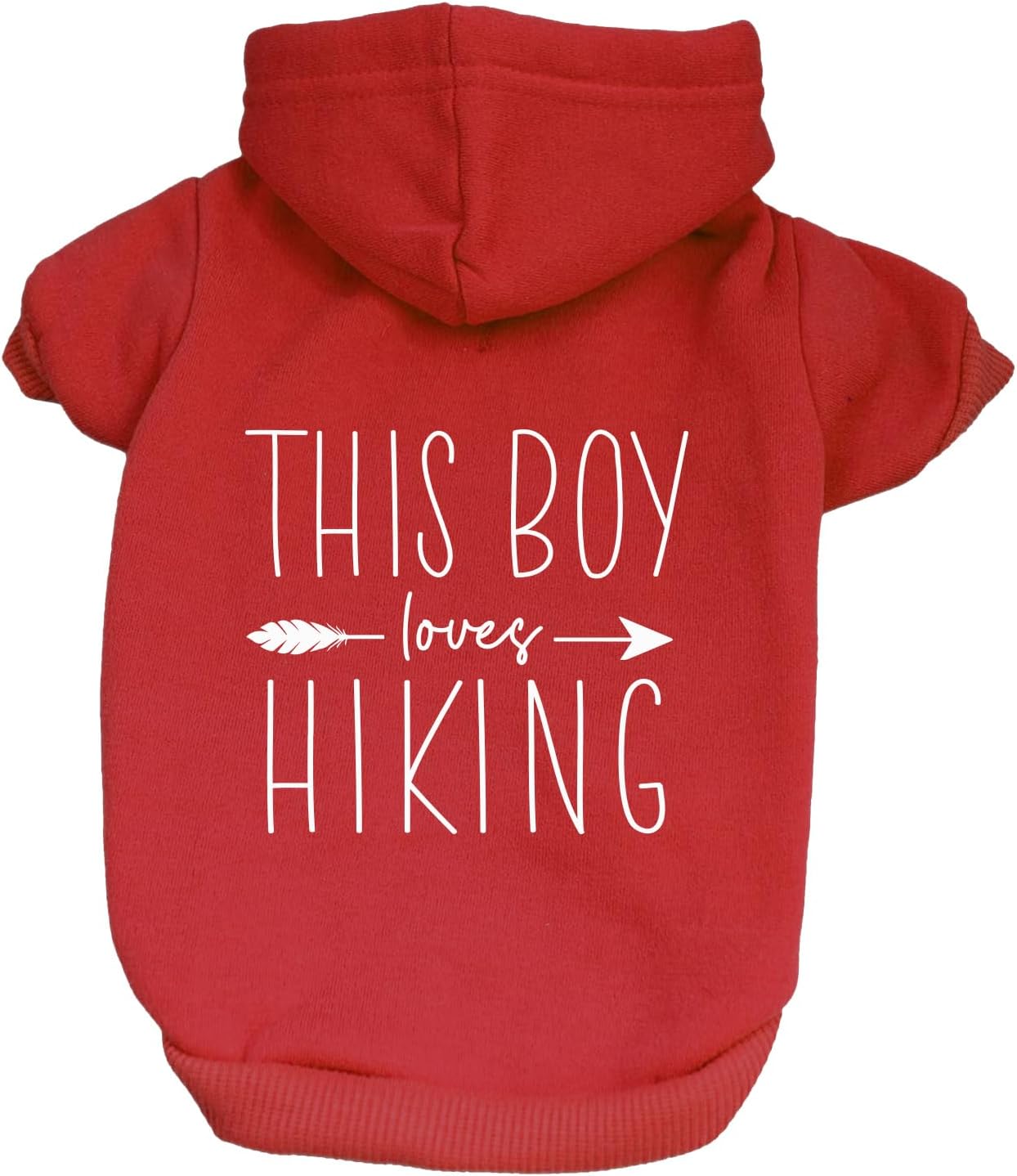 This Boy Loves Hiking Summer Dog Hoodie Fleece Lined Pullover Sweatshirt with Leash Hole (Royal Blue, 2X-Large 798)