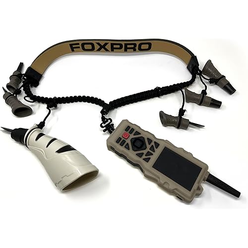 FOXPRO XD8 Tier Coyote Call Lanyard in Tan and Black Paracord Designed to Hold 6 Calls and Predator Electronic Game Call Remote