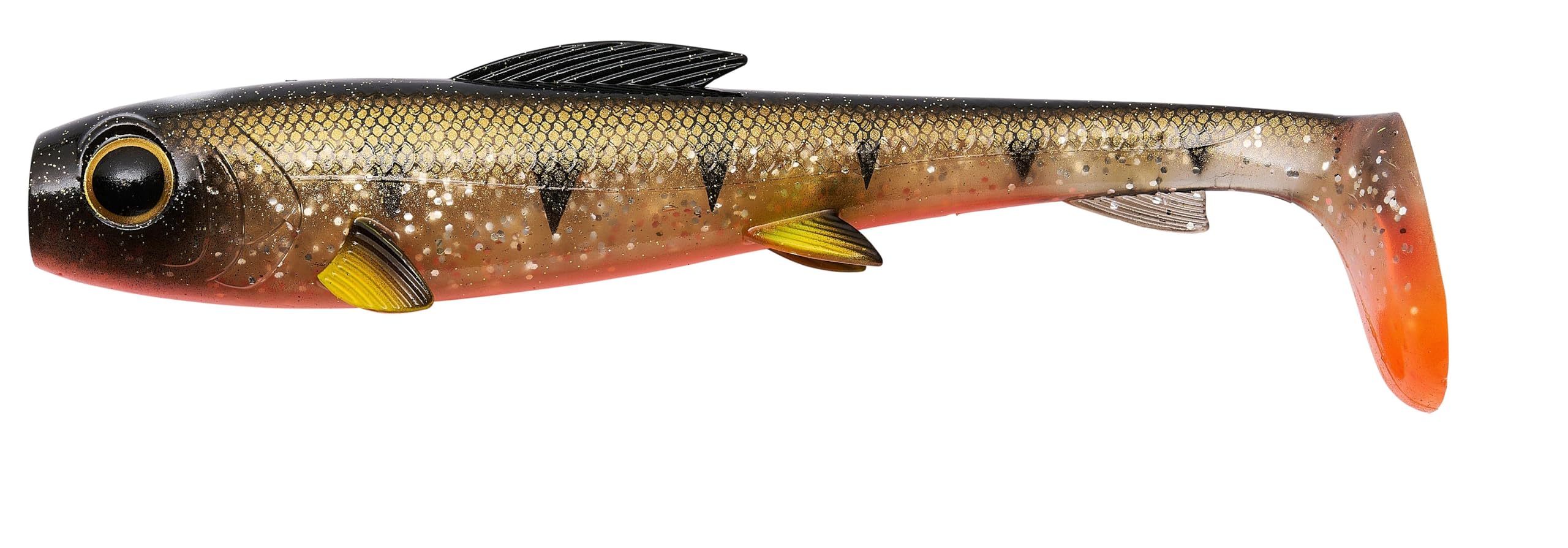 Abu Garcia Svartzonker McPike, Słodkowodna Przynęta Szczupakowa z Wymienną Tarczą Smack! Disc, Tail Action do Łowienia Szczupaków, Sandaczy i Ryb Drapieżnych, Yellow Fin Perch 17 cm