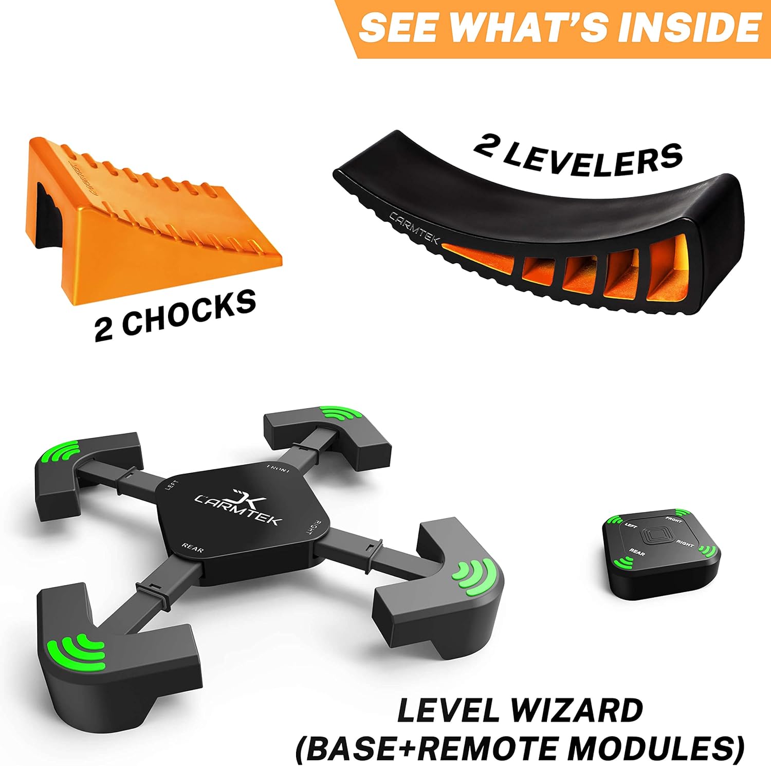 CARMTEK Camper Levelers 2Pack Set with Level Wizard - Wireless RV Leveling System : Automotive