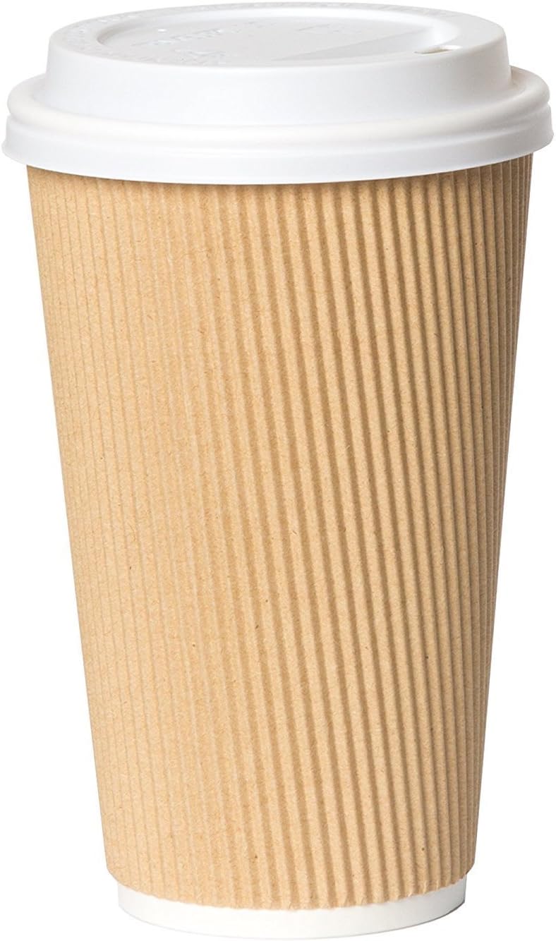 50 Pack of 16 Ounce, Khaki Colored Coffee Cups