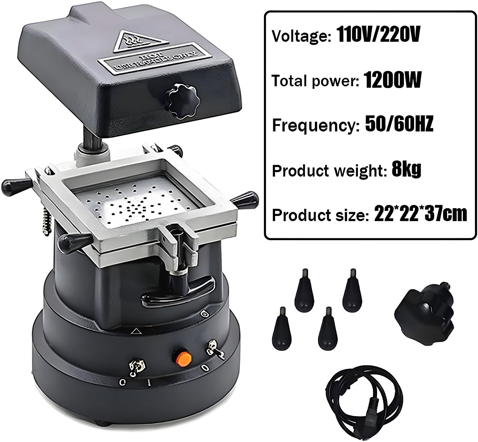Machine de thermoformage Dentaire sous Vide 1200 W, Moulage Automatique pour plaques de Contention, protège-Dents et couronnes - Utilisation en Laboratoire et en Clinique