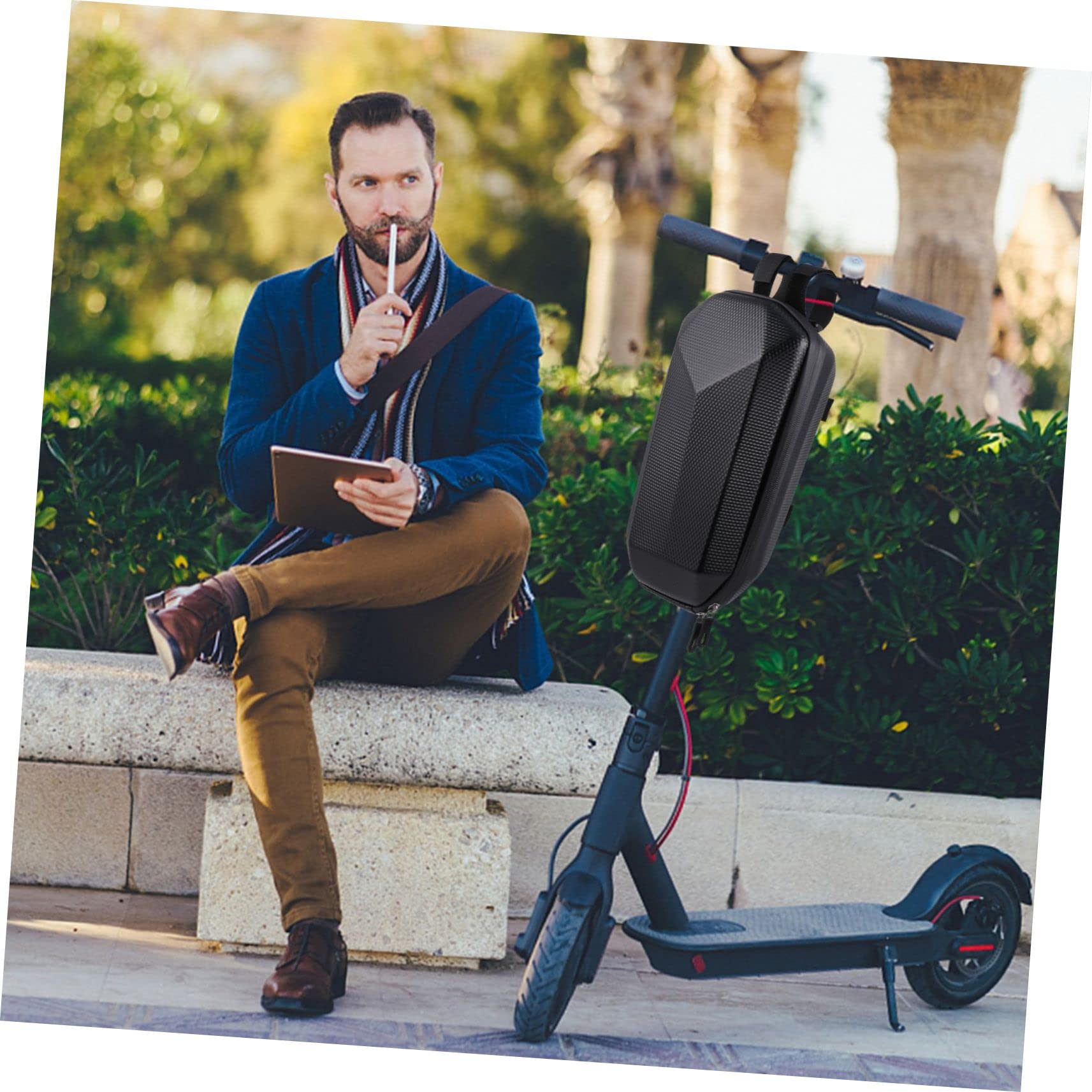 ibasenice Autotasche Aufbewahrungstasche für Elektroroller Scooter-Rucksack Lagerung handytasch pocksocket für Handy Fahrradlenkertasche wasserdichte Aufbewahrungstasche für Roller Eva Black