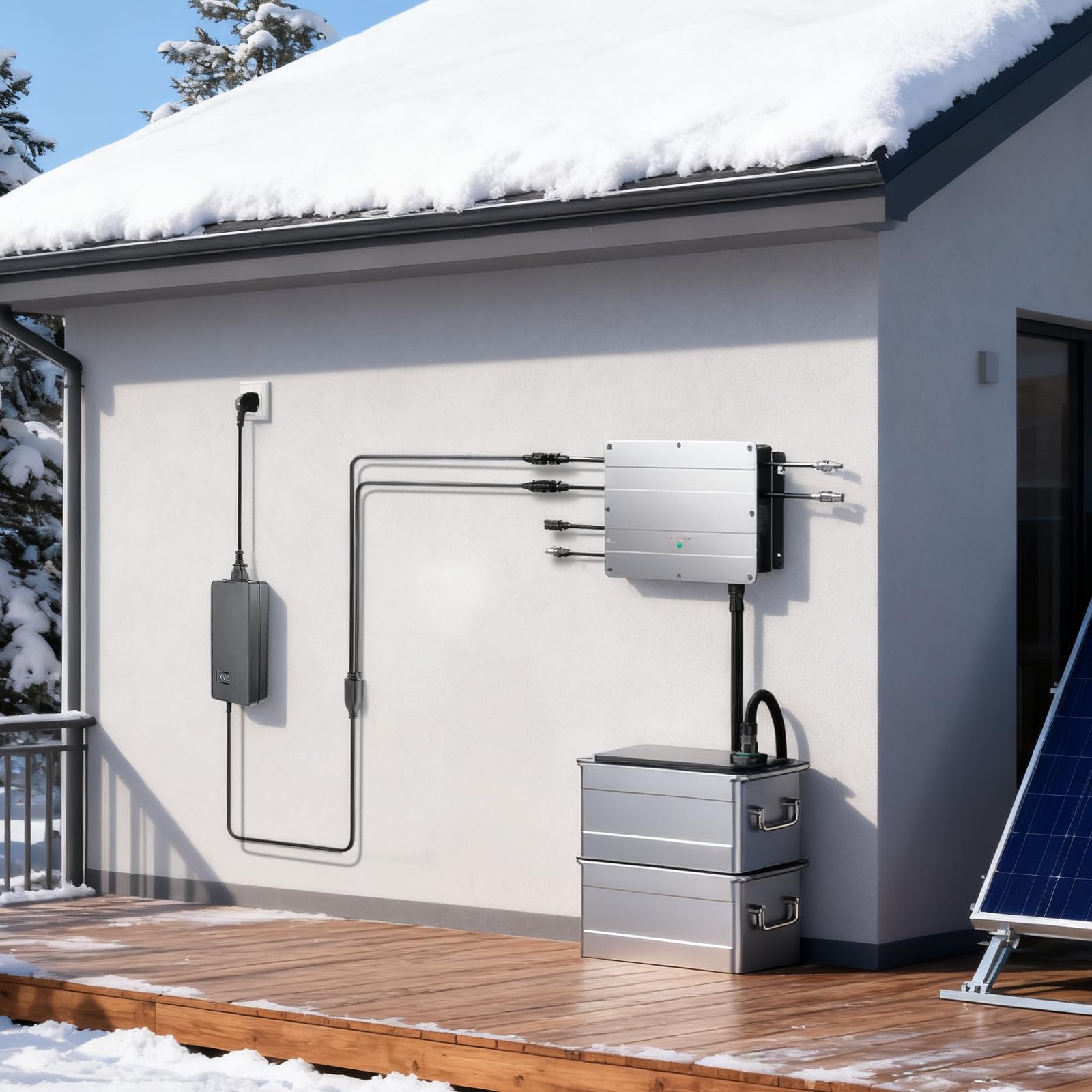 AC auf MC4 Ladegerät 54V/3A 162W für SolarFlow 1200 Hub 2000 AIO 2400 Solix