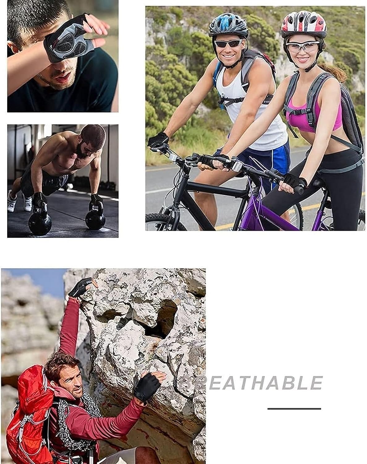 Rękawiczki do roweru Rękawiczki Z Półpalcami Podnoszenie Ciężarów Kolarstwo Z Pół Palcami Fitness Antypoślizgowe, Oddychające Rękawiczki Rękawiczki rowerowe