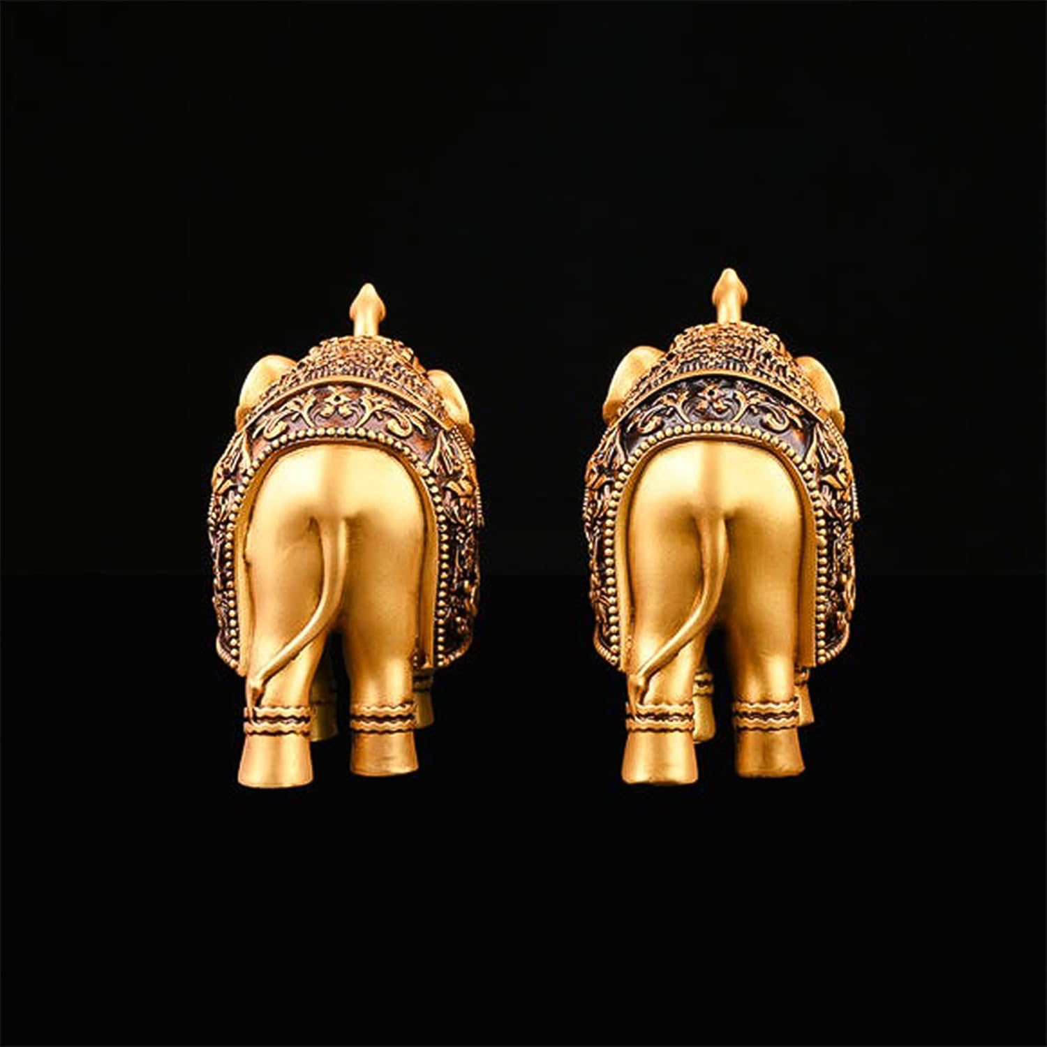 Royal Elephant Statue | Set of 2 Figurine | Elephant Family Statue Showpiece Figurines Feng Shui Vastu Lucky Decor | Room Decorative Items for Home Decor Office Desk Gift for Women - Image 9