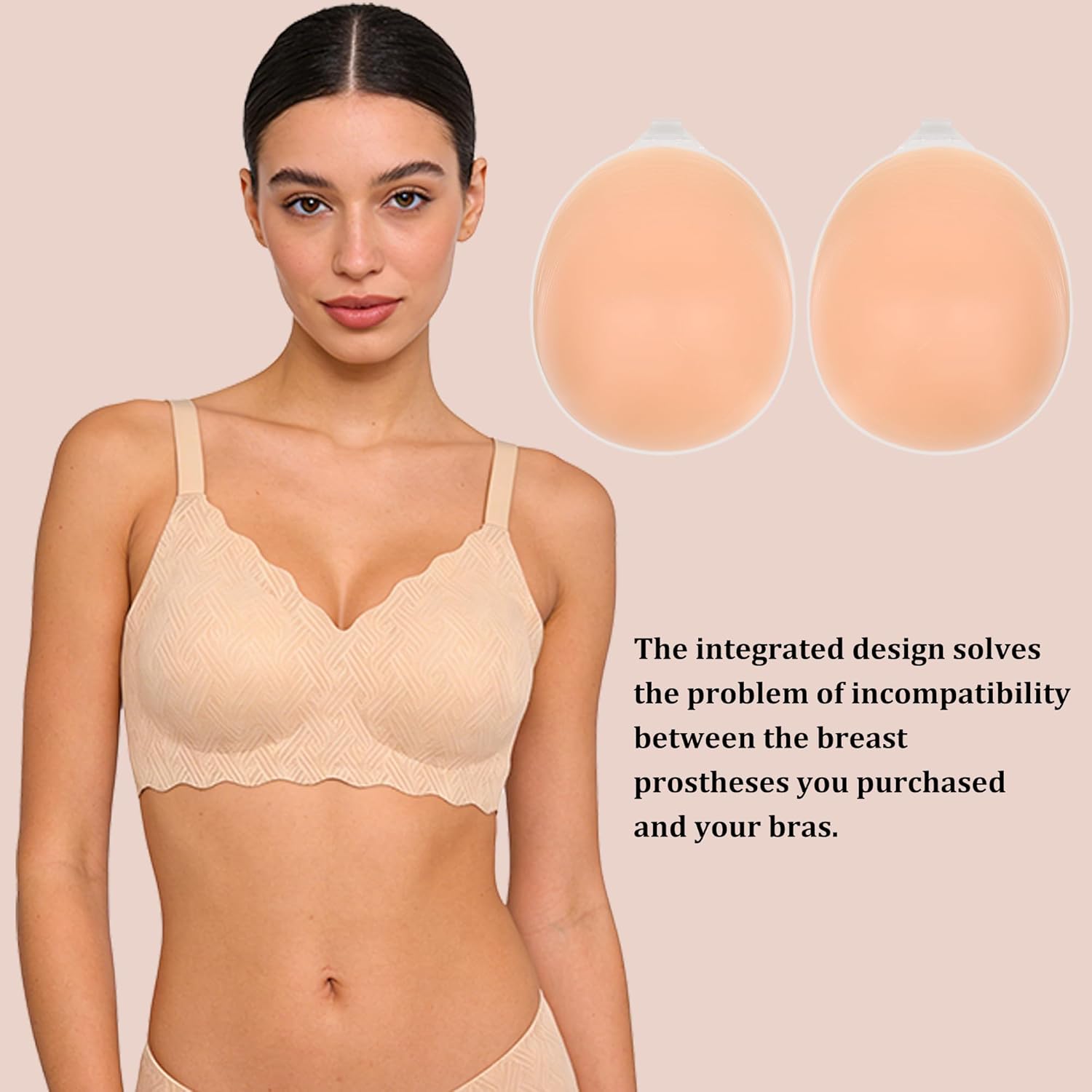 Silicone Breast Forms Pocket Bra Silicone Breast Enhancement Forms Wireless Pocket Bras for Post Surgery Bra