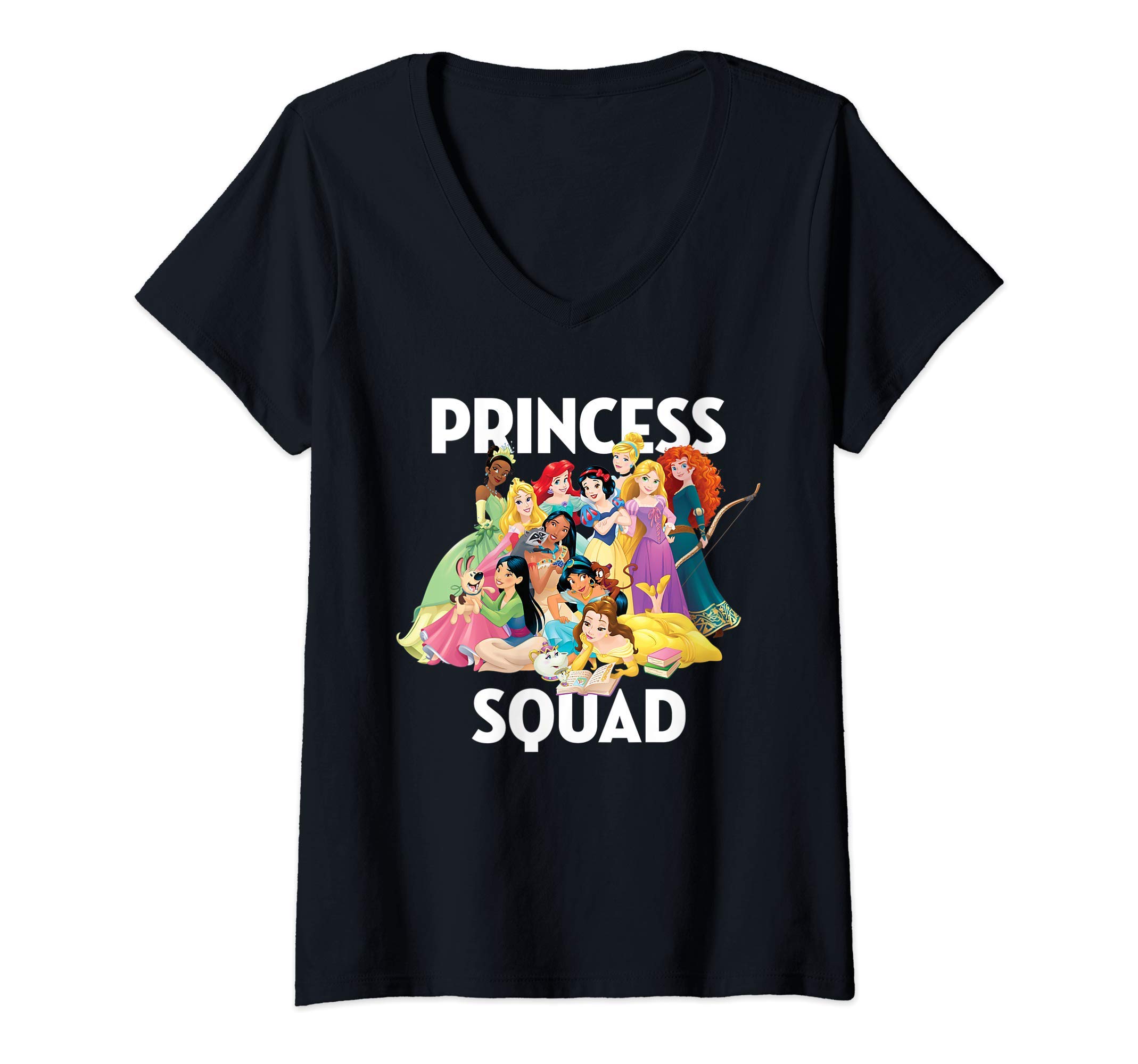 DisneyWomens Disney Princess Squad Group V-Neck T-Shirt