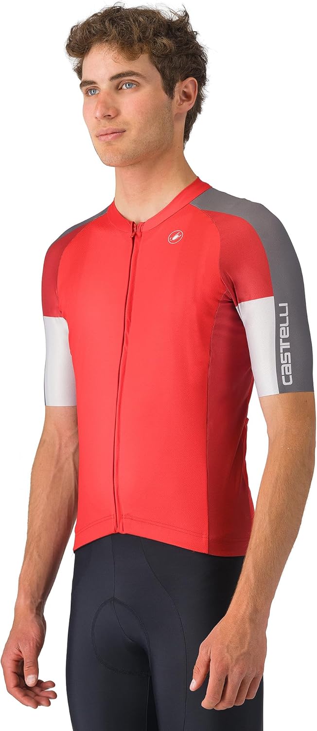 CASTELLI Men’s Entrata 6 Jersey, UPF Sun Protection, Quarter Length Sleeve Jersey for Road Cycling & Gravel Biking & Racing