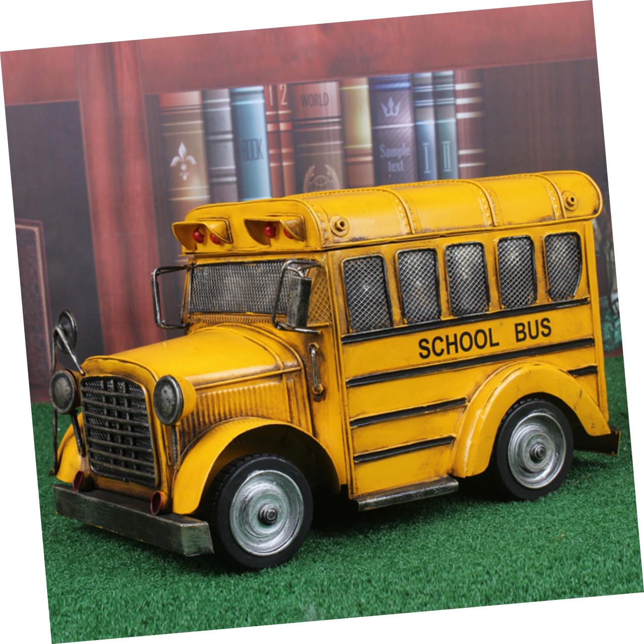 PRETYZOOM Antique Vehicle Model Retro Car Model Antique Car Model Classic Car Model Iron Car Model Yellow