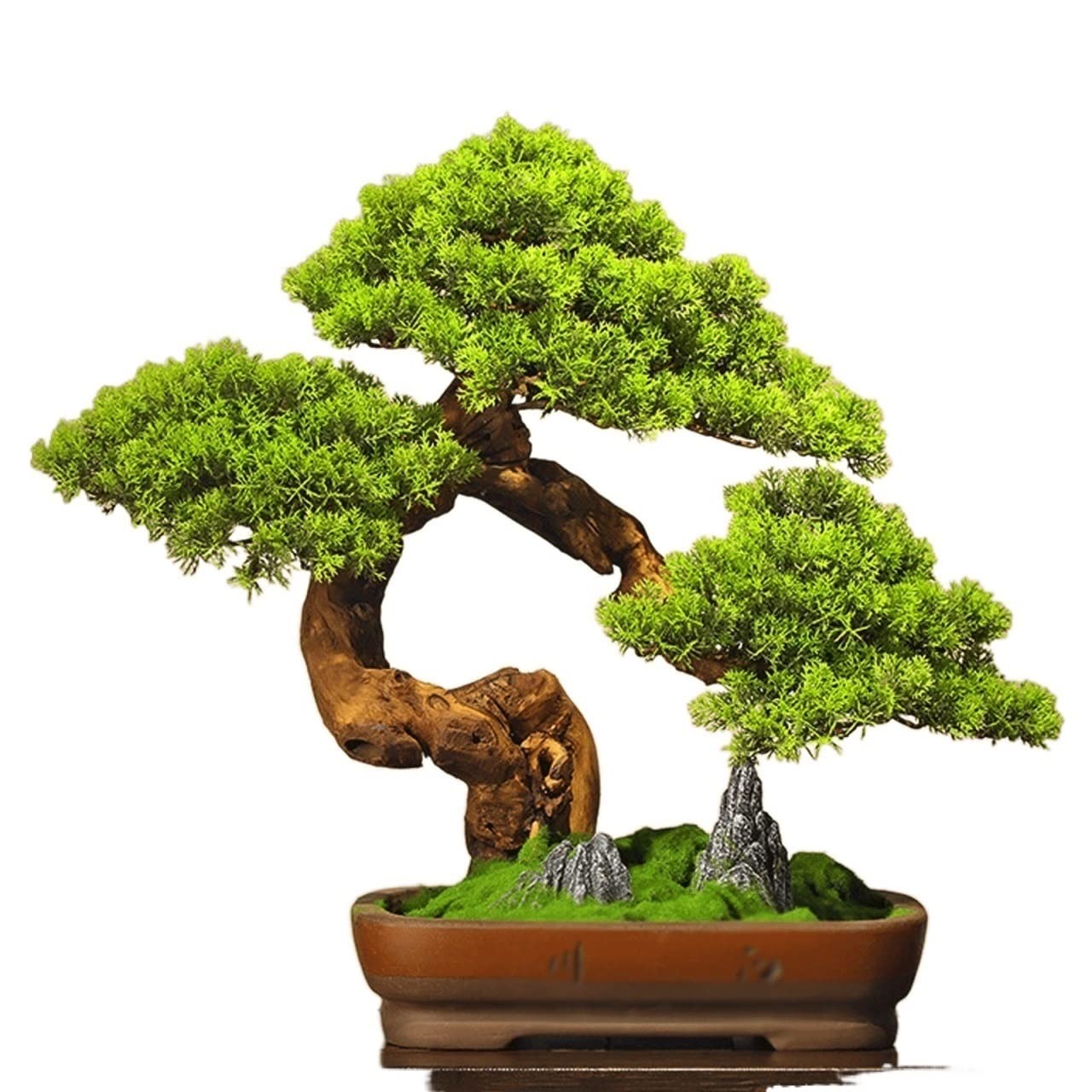 AYCDL Artificial Tree Artificial Plant Bonsai Juniper Tree Simulation Garden Potted Plant Suitable for Indoor Desktop Decoration Ornaments Fake Tree,A