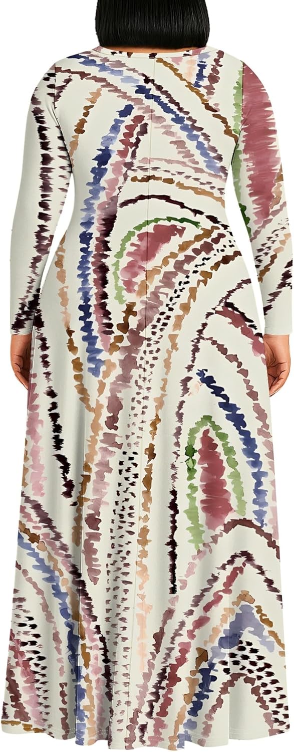 Plus Size Maxi Long Dress Sexy Outfits for Women Printed Loose Cute Dress - Image 2