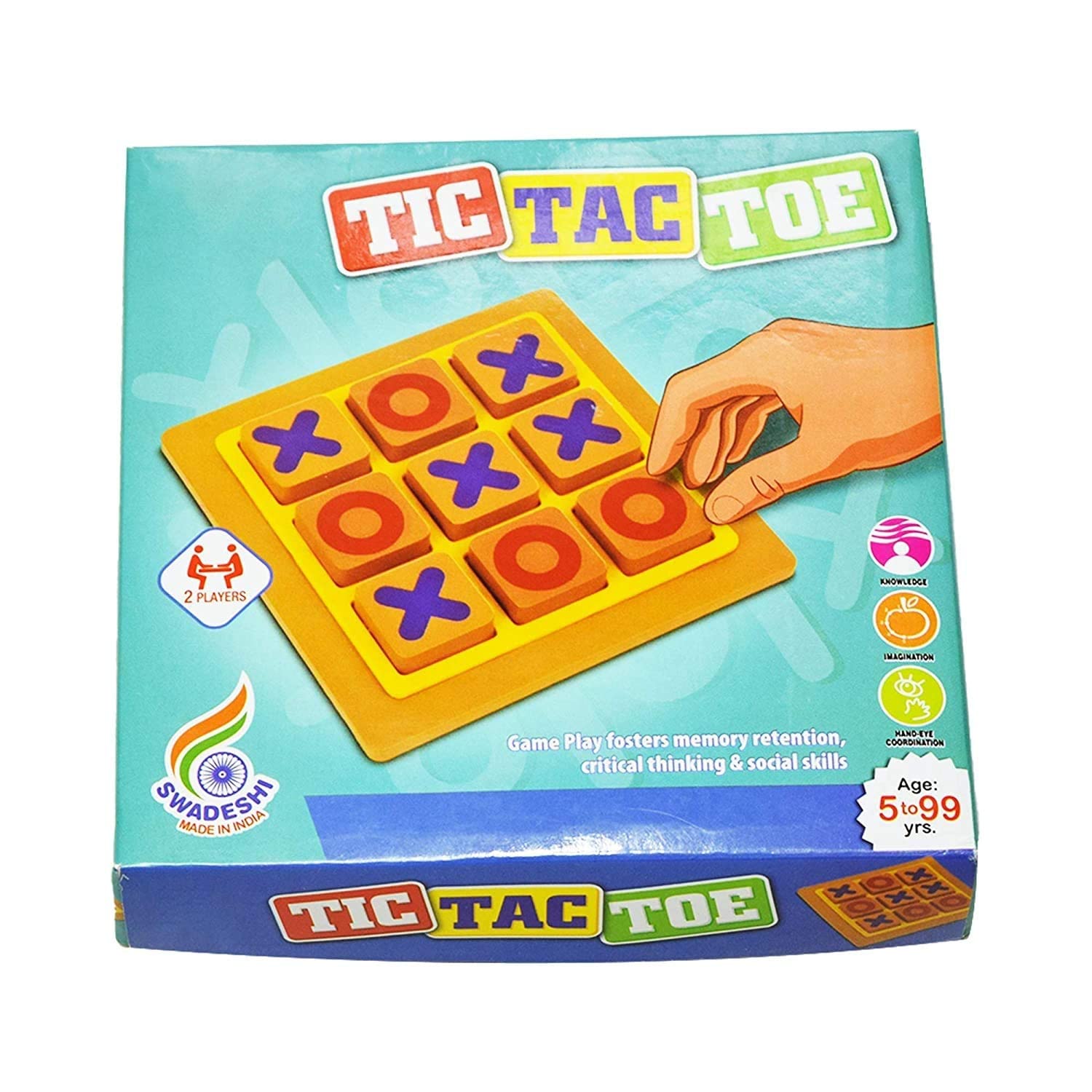 AJUGIYA's Tic Tac Toe Board Game ,Tic Tac Toe Family Game, Classic Board Game, Classical Family Board Game,Children's Tic Tac Toe Game, Plastic tic tac Toe Game