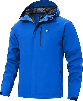 Huayuzh Mens Waterproof Jackets Men's Outdoor Rain Jacket Lightweight Coat Packable Windproof Softshell Hiking Fishing