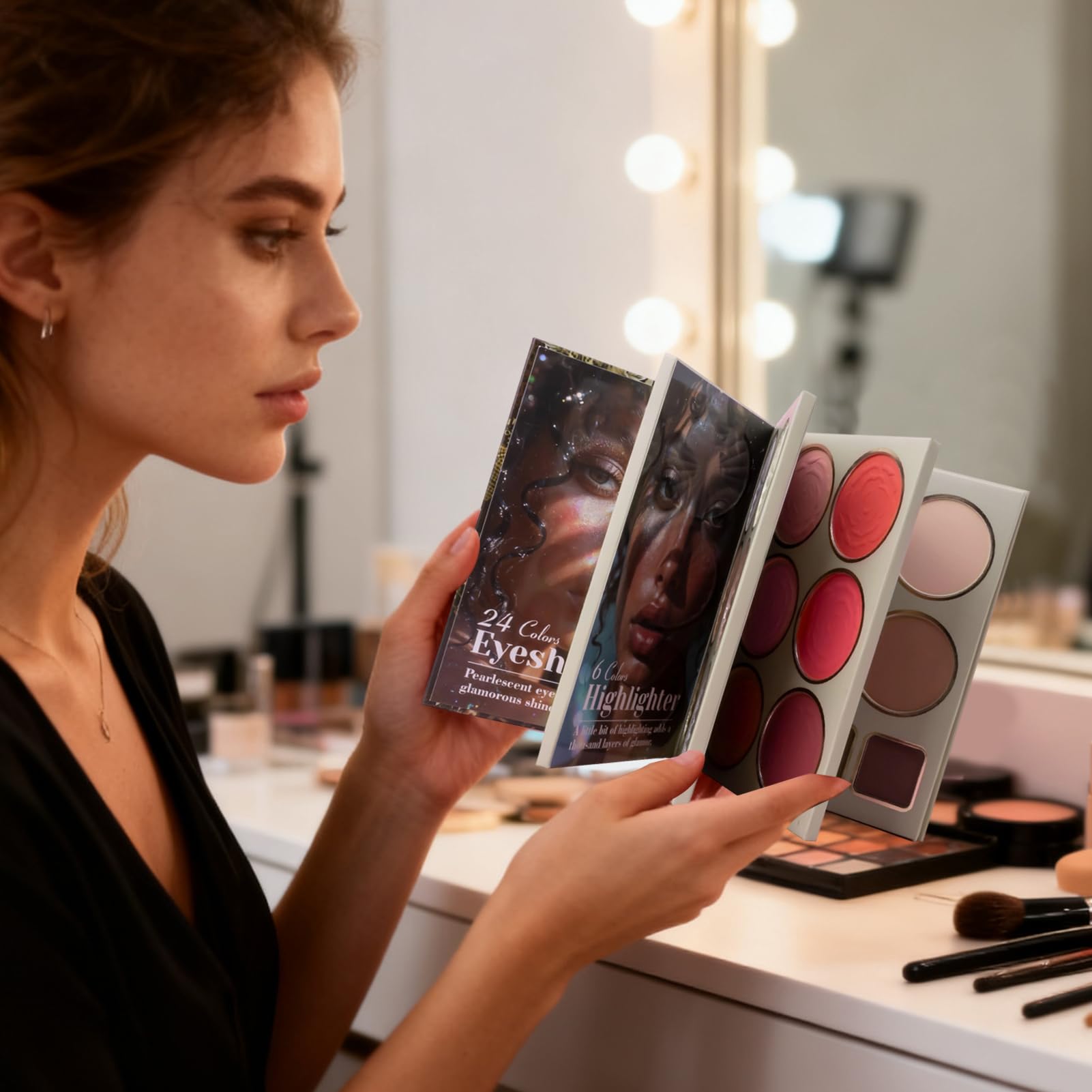 Viso,Polvere Opaca Sfumata per Blush ed Highlighter | Libro Contouring Blush | Per Donne Ragazze Tutti i Tipi di Pelle Ideale per Natale Compleanno Festa Cerimonia