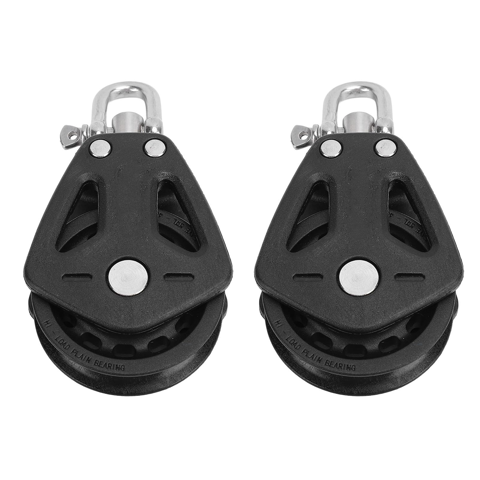 Polea marina resistente, acero inoxidable y nailon, polea de una sola cabeza para veleros y kayaks, alta capacidad de carga, mecanismo de bloqueo para un uso seguro