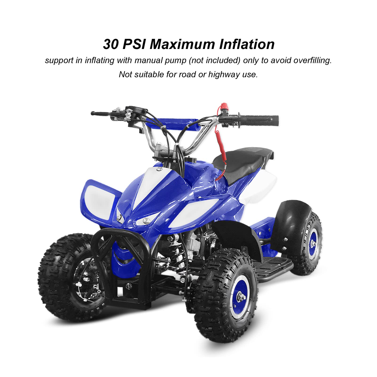 Akozon Juego de Neumáticos Y Cámaras, 4.10/3.50‑4 30 PSI 4 Capas Juego de Cámaras de Aire para Neumáticos para Llanta de 4 Pulgadas 2 Tiempos Mini Pocket ATV Quad Bike