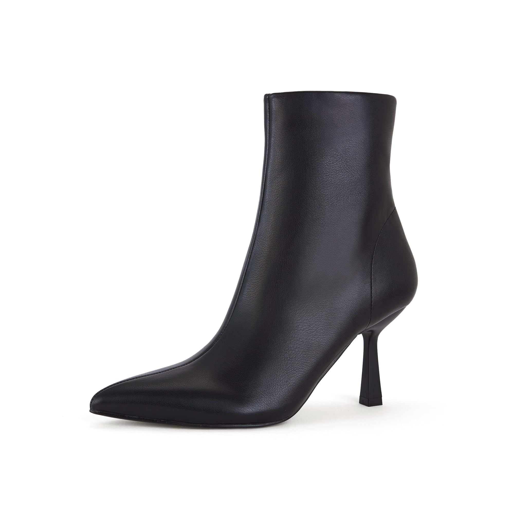 Womens Pointed Toe Ankle Boots with Stiletto Heels and Side Zipper