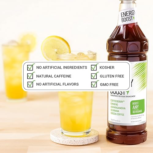 Miniatura 5 de Monin - Suplemento energético líquido, sabor a té sutil, cero azúcar añadido, ideal para café, refrescos y más, bajo en calorías, contiene cafeína