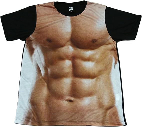 Amazon セクシー シックスパック パーティー インパクト ゲイ ストリート系 デザインtシャツ おもしろtシャツ メンズtシャツ 半袖 並行輸入品 オリジナルプリント 通販