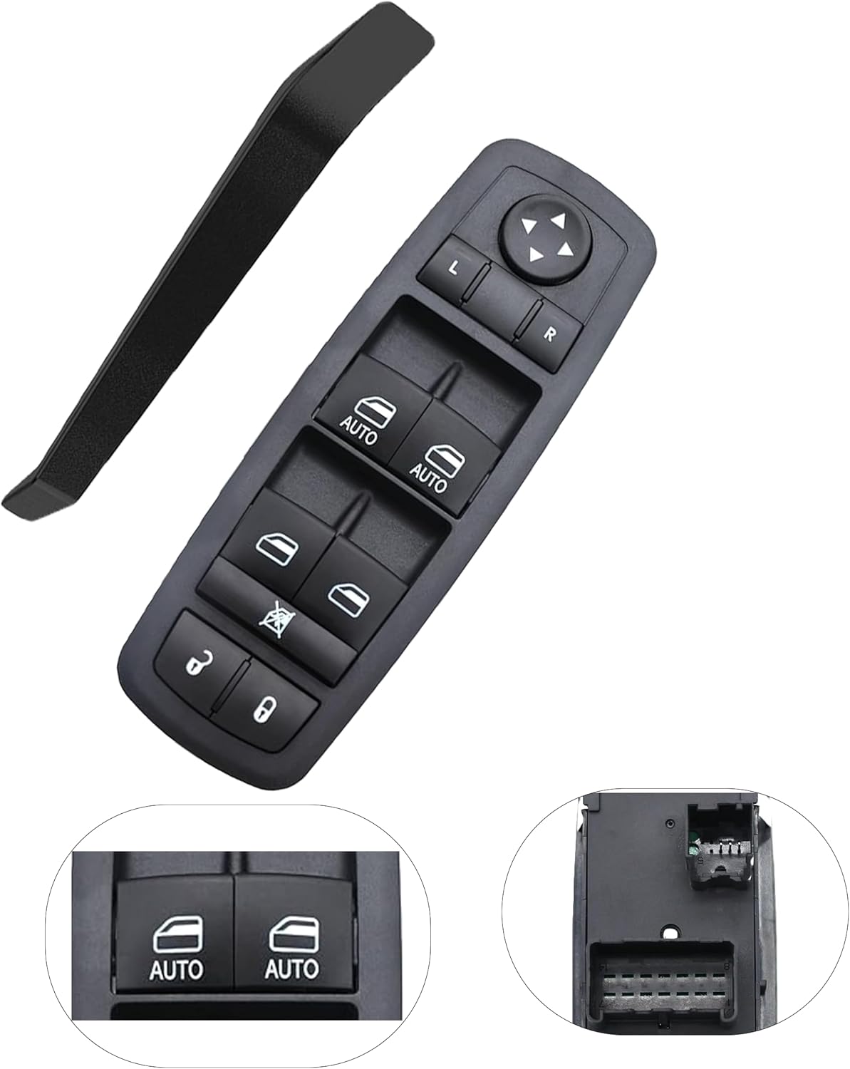 68110871AA Power Master Window Switch Driver Side Compatible for Dodge Grand Caravan 2012-2017,for Chrysler Town & Country 2012-2016.Replaces# 68298871AA,56046568AC,04602535AI. 3 Pins+ 0 Pin