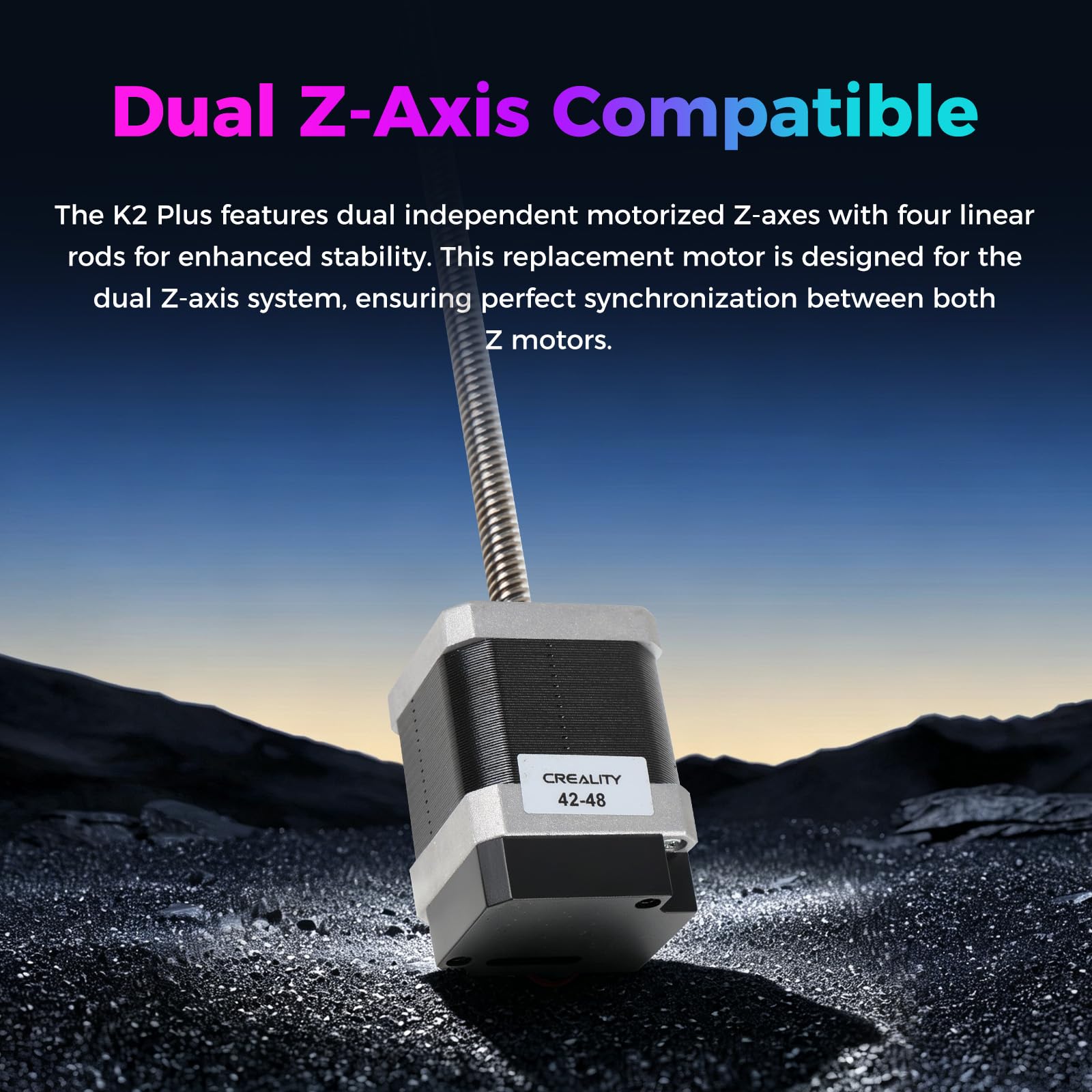 Creality Kit de motor oficial de eje Z K2 Plus, motor paso a paso original 42-48 con tornillo de plomo integrado, repuesto de motor de tornillo de plomo de bucle cerrado Z-Axis FOC para impresora 3D