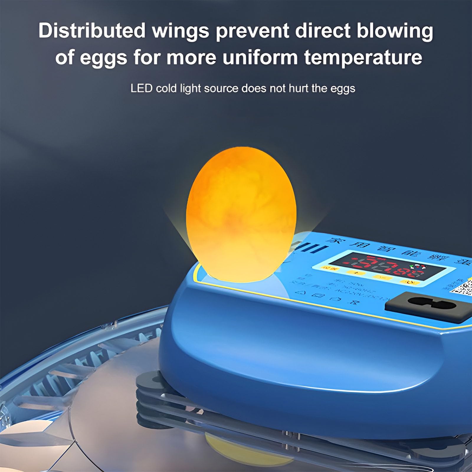 Incubadora de huevos para incubar huevos, volteador automático de huevos con control de humedad, incubadora de aves de corral para pollo, codorniz, pato, ganso, loro, para el hogar, granja