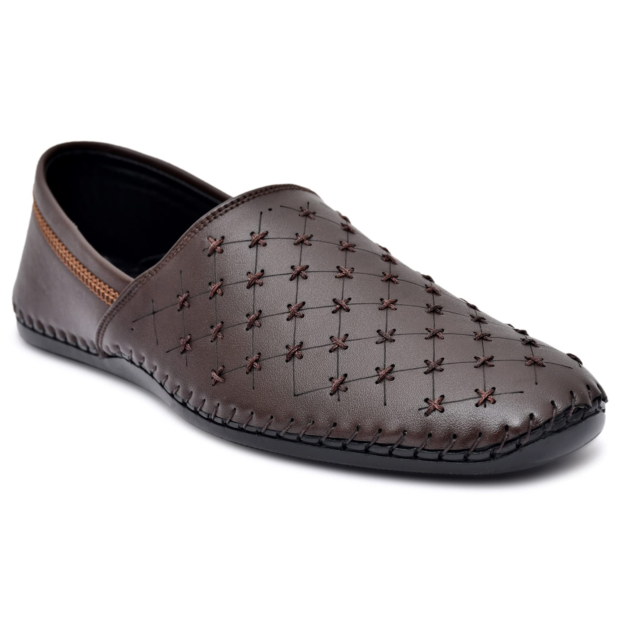ROWLANS Mens Brown Ethnic Outdoor Synthetic Leather Slip-On Lofers 10 (B0BTPK33WS) Amazon Price History, Amazon Price Tracker