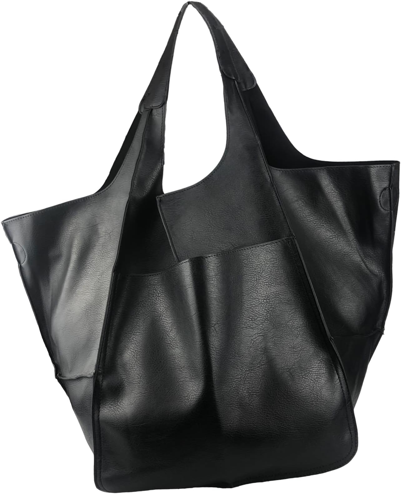 Oversized Leather Tote Bag Huge Capacity Work Hobo Pu Leather Bucket Purse And Handbag Large Soft Travel Shopping Bag