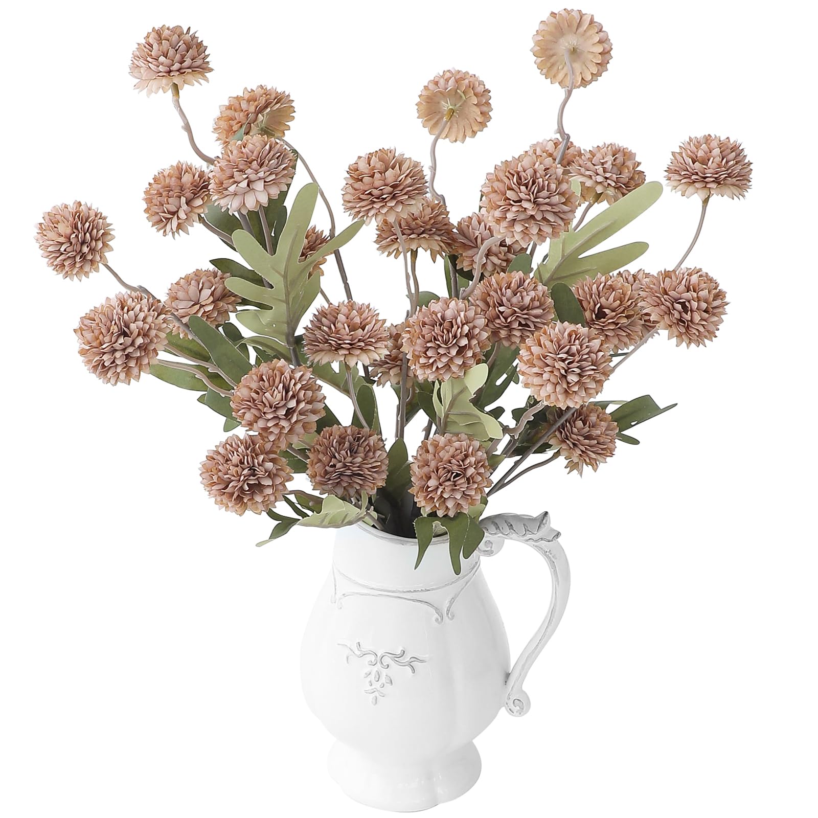 Floroom 6pcs Light Taupe Faux Silk Mums