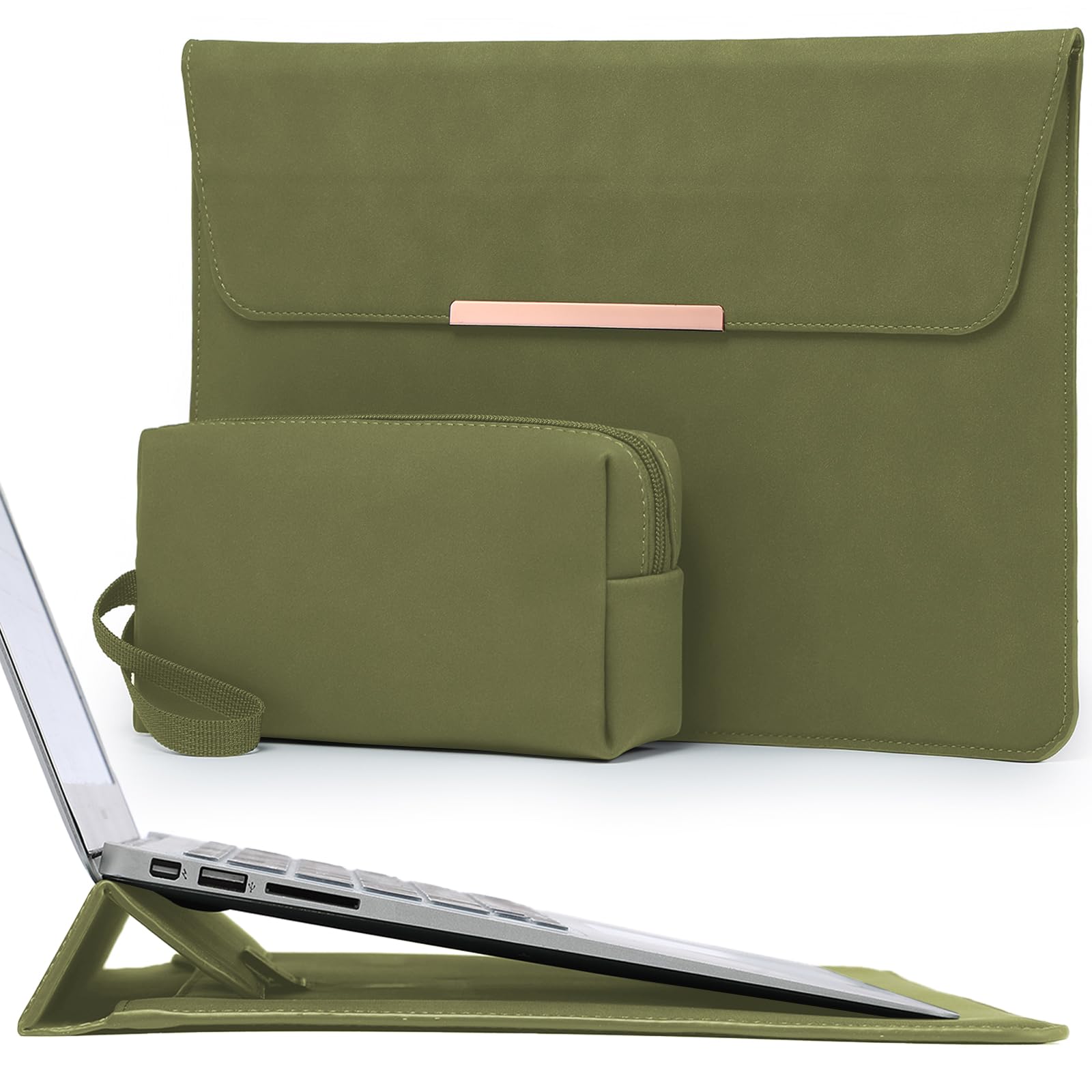 HYZUO 13 Zoll Laptop Hülle Tasche mit Ständer für MacBook Air 13 M5 A3449 M4 M3 M2 M1 2026-2018, MacBook Pro 13 M2 M1 2026-2016, 13