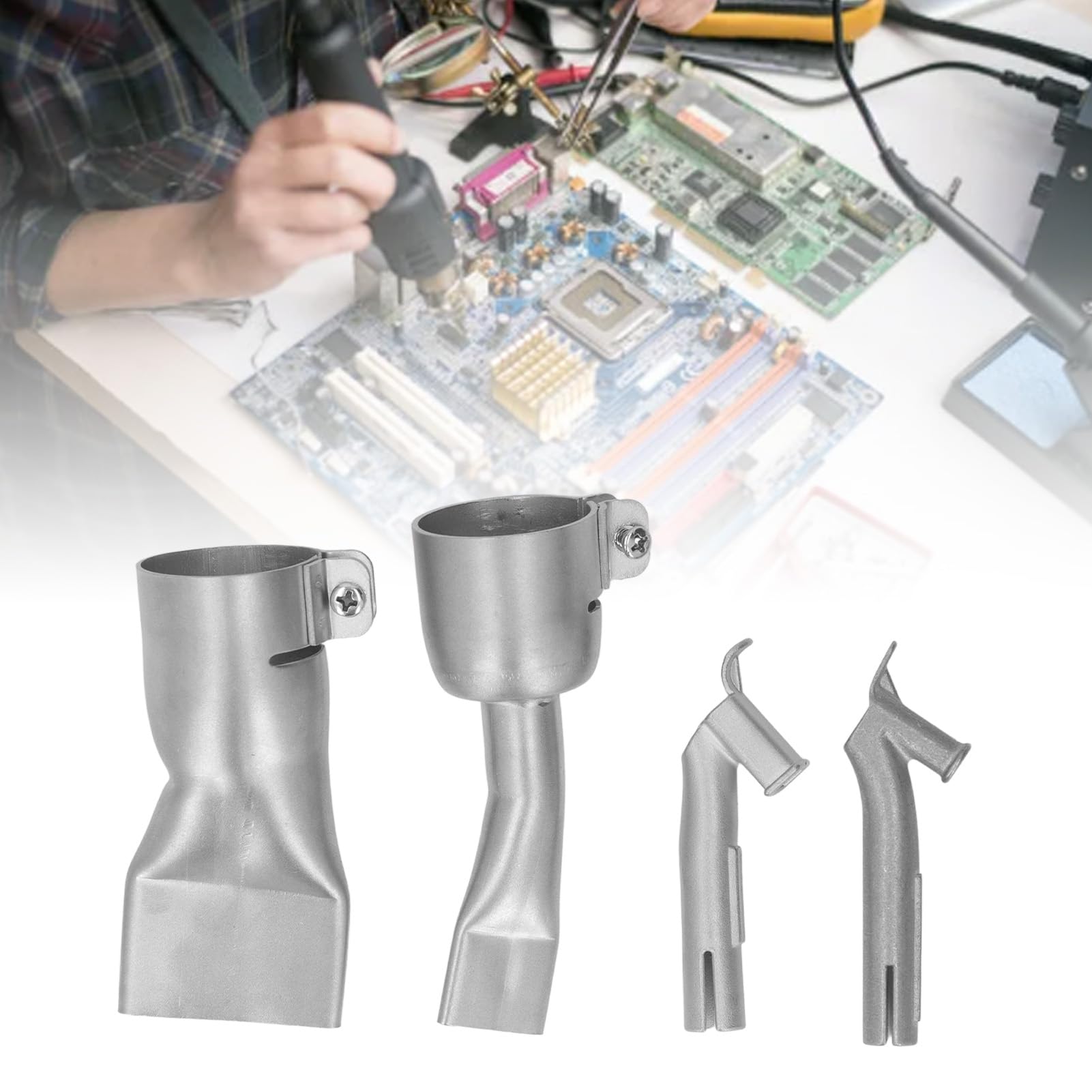 Set di pezzi ugelli di saldatura per pistola ad aria calda accessori di ricambio resistenti al calore 2 pezzi punte piatte per saldatura a bocca larga 2 pezzi ugelli per saldatura veloce per PVC PP