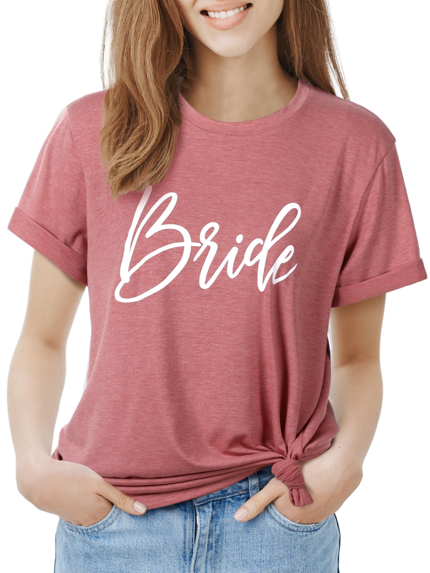 CroknitBride Bachelorette Shirts Bridal Bridesmaid Shirts Wedding T-Shirts Women Girl Shirts Bride Outfits