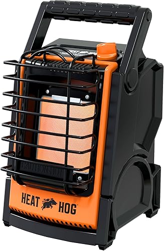Heat Hog Calentador de espacio radiante de propano portátil de 9,000 BTU, para interiores, exteriores, garaje, camping, deportes al aire libre,