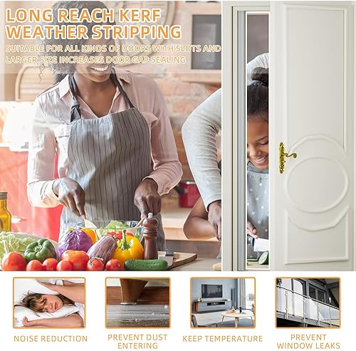 Miniatura 7 de Tira de sellado de espuma para ventana, autoadhesiva, tira de sellado de puerta para parte inferior y lateral de la puerta, tira de sellado de