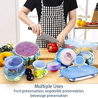 Vista 4 de Tapas elásticas de silicona, duraderas y ecológicas, tapas elásticas reutilizables, resistentes al calor, varios tamaños para tazones
