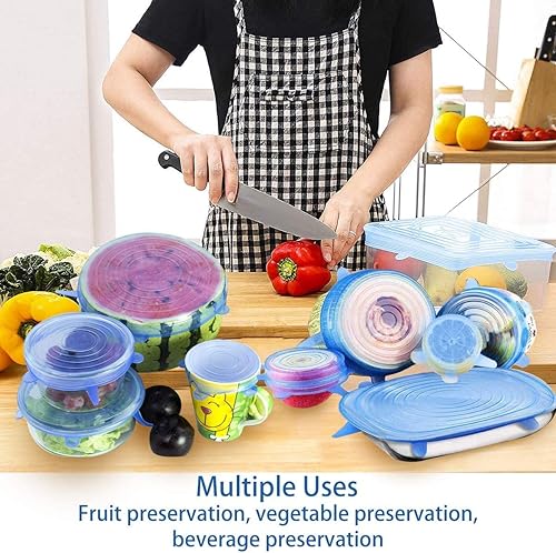 Miniatura 4 de YAZJIWAN Tapas elásticas de silicona, duraderas y ecológicas, tapas elásticas reutilizables, resistentes al calor, varios tamaños para tazones