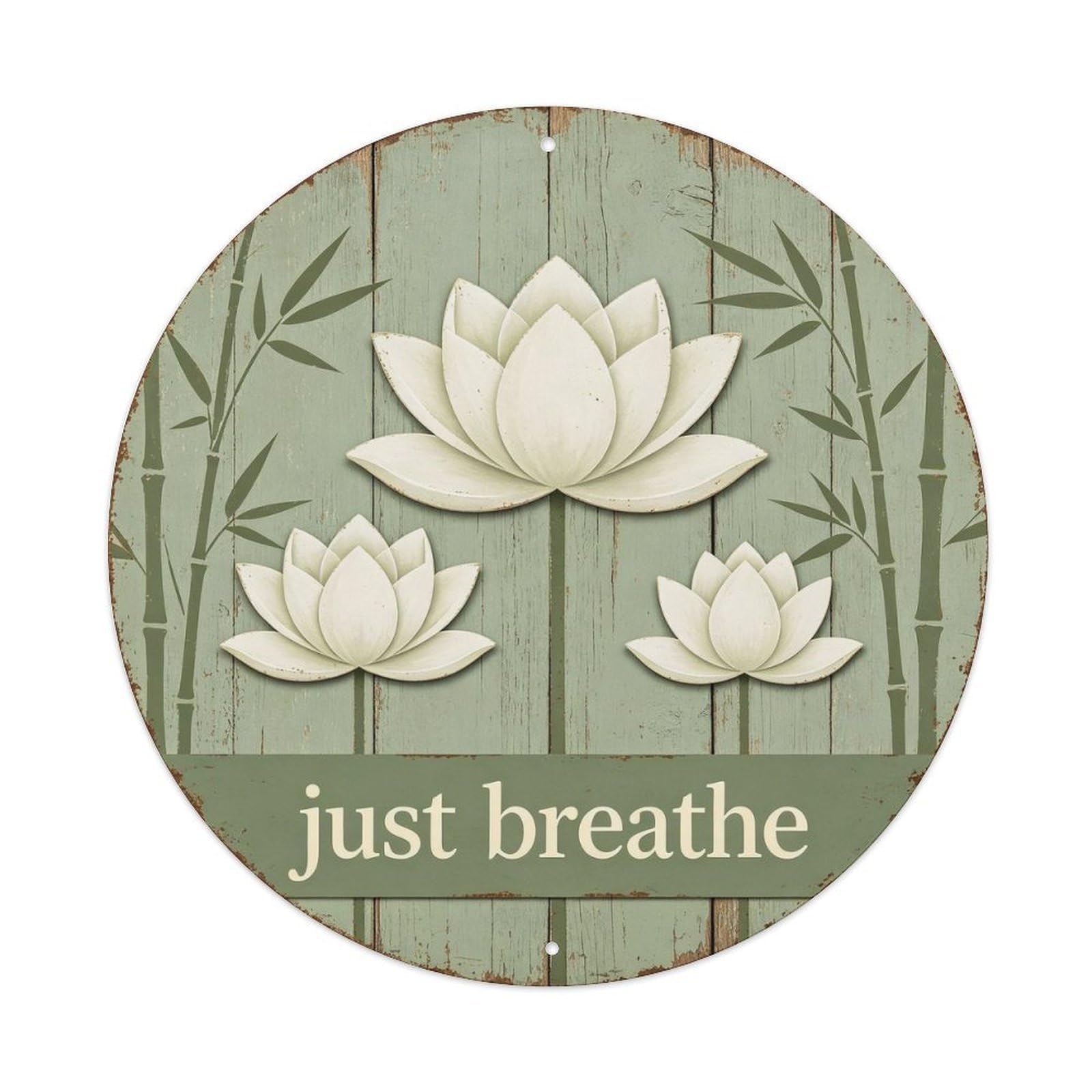 Just Breathe Metal Tin Sign Plaque