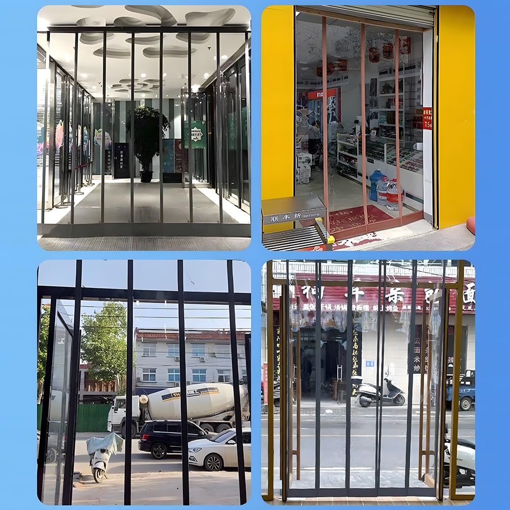 zktoermn Rideaux De Porte Transparents, Rideau De Séparation De Bande De PVC, Porte Blindée Magnétique De 3 Mm D'épaisseur, Convient pour Supermarché, Dépanneur(40x100cm/15.75x39.37in)