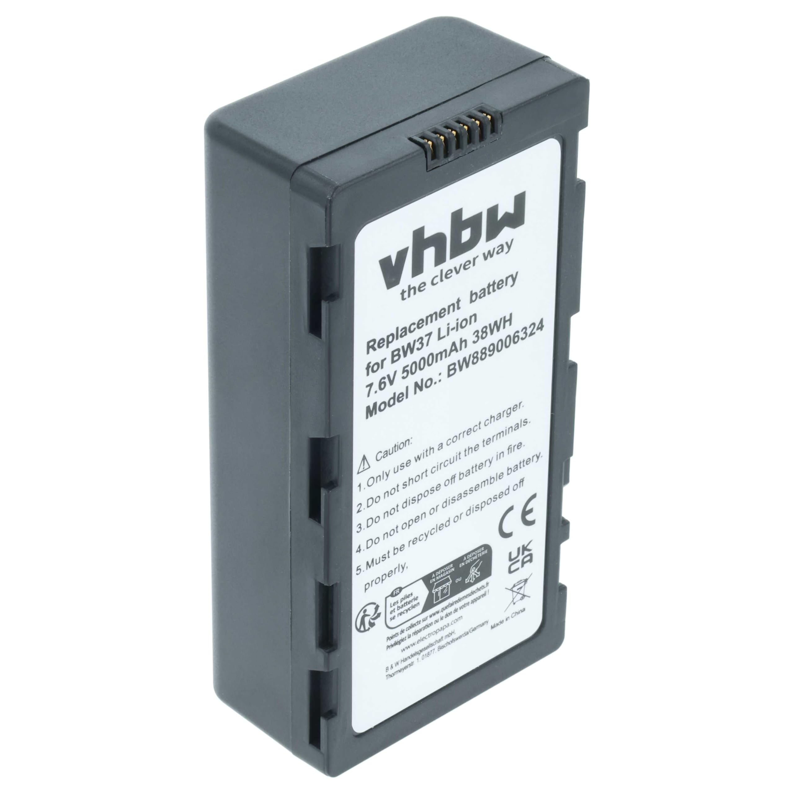 vhbw 2X Akku Ersatz für DJI WB37 | für Drohne Controller (5000 mAh, 7,4 V, Li-Polymer)