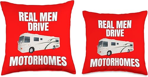 Miniatura 3 de Happy Camper Funny RVer RVing Real Men Drive MotorHomes - Almohada de regalo, 16 x 16 pulgadas, multicolor